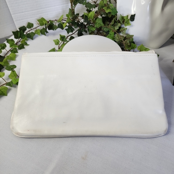 Vintage White One Snap Clutch Purse Bag - Picture 8 of 8